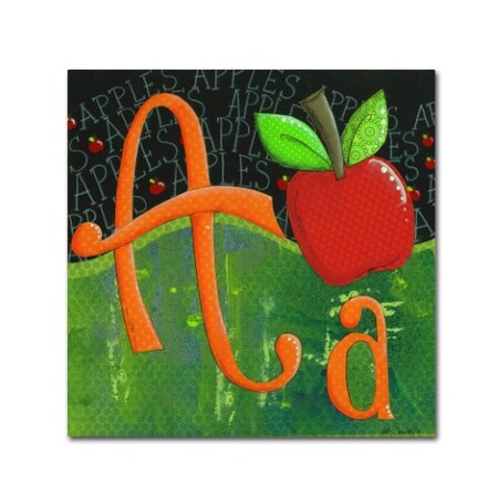 Trademark Fine Art Maureen Lisa Costello 'A for apple' Canvas Art, 14x14 ALI12315-C1414GG